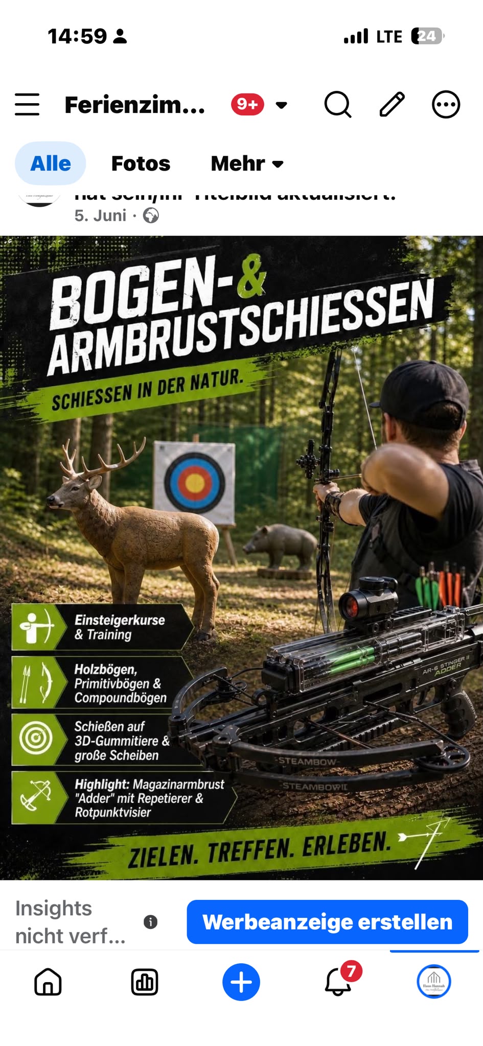 Flyer für Bogen- und Armbrustschießen in der Natur